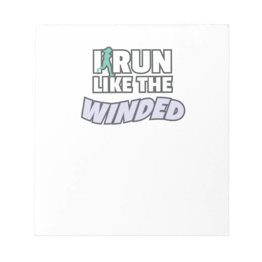 Grappige jogger runner ik loop als de winded runni notitieblok (Voorkant)