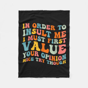 Grappige Joke Sarcasme Quote T-shirt voor mannen V Fleece Deken