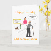 Grappige Joke Verjaardagskaart Voeg voornaam toe Kaart (Gele Bloem)