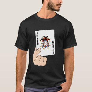 Grappige joker kaart spelen kaartspeler jester Cas T-shirt