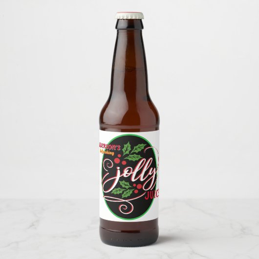 Grappige Jolly Juice Kerstmis Cheer Bier Fles Bier Etiket (Voorkant)