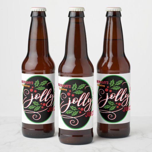 Grappige Jolly Juice Kerstmis Cheer Bier Fles Etiket (Flessen)