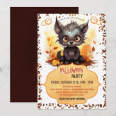 Grappige jonge weerwolf en pompoen Waterverf Kaart (Voorkant / Achterkant)