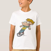 Grappige jongen die eenwieler rijdt t-shirt (Voorkant)
