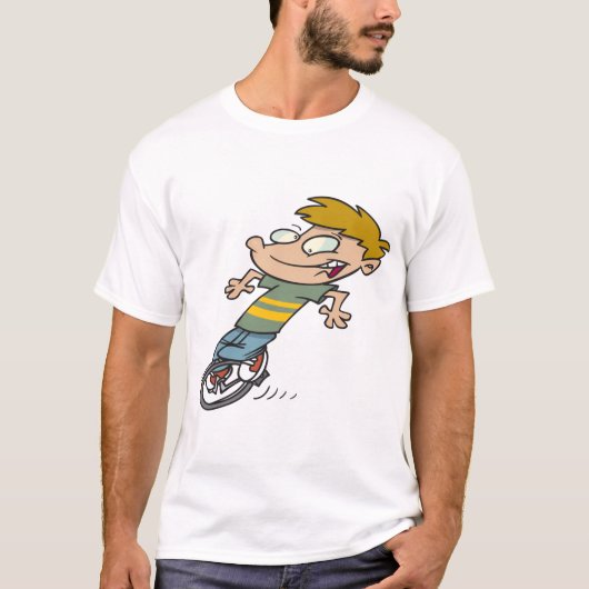 Grappige jongen die eenwieler rijdt t-shirt (Voorkant)