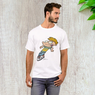 Grappige Jongen Die op Eenwieler Rijdt T-shirt