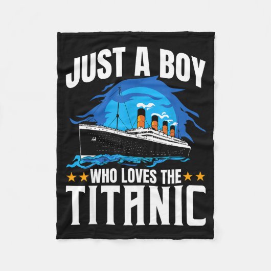 Grappige Jongen Houdt van Titanic Fleece Deken (Voorkant)