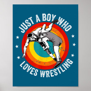 Grappige Jongen Houdt Van Worstelen Grappige Worst Poster