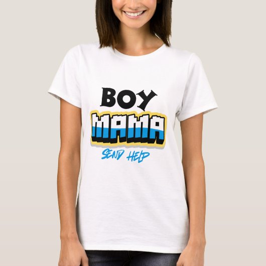 Grappige jongen mama shirt (Voorkant)