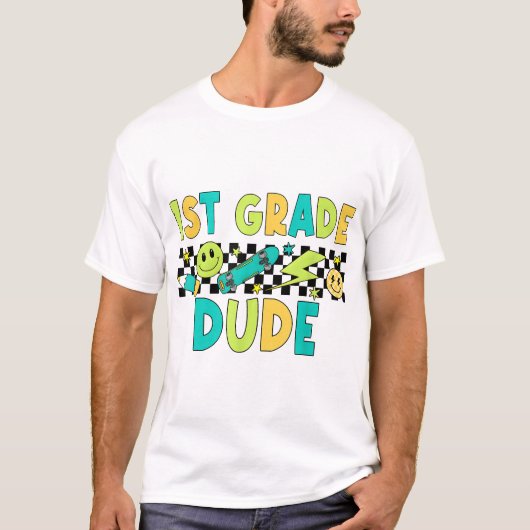 Grappige jongen voor het eerst op school t-shirt (Voorkant)
