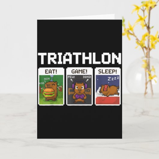 Grappige Jongens En Mannen Gamen  Kaart (Gele Bloem)