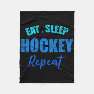 Grappige Jongens Hockey Speler Eet Slaap Hockey He Fleece Deken