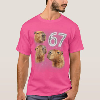 Grappige Jongens Meisjes 67 Meme Capybara Huilend  T-shirt