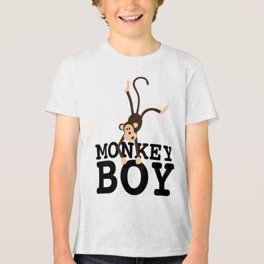GRAPPIGE JONGENS T-SHIRTS, MONKEY BOY Tri-Blend SHIRT (Voorkant)