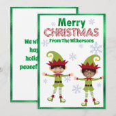 Grappige jongenselfen Aangepaste kinderfoto's Pret Feestdagenkaart (Voorkant / Achterkant)