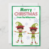 Grappige jongenselfen aangepaste kinderfoto's vrol feestdagenkaart (Voorkant)