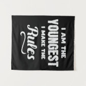 Grappige Jongste Broer Familie Geschenk Wandkleed (Voorkant (horizontaal))