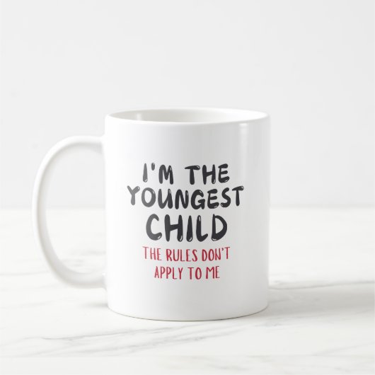Grappige jongste kind citaat koffiemok (Links)