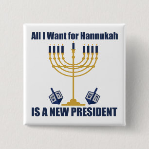 Grappige Joodse anti Trump politieke Chanoeka Vierkante Button 5,1 Cm