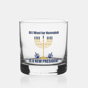 Grappige Joodse anti Trump politieke Chanoeka Whisky Glas