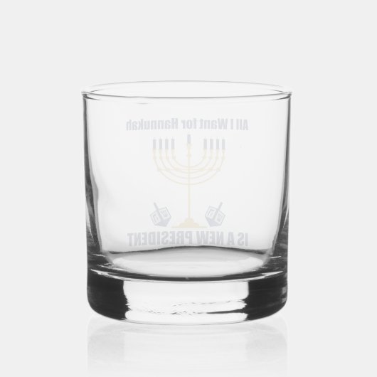 Grappige Joodse anti Trump politieke Chanoeka Whisky Glas (Achterkant)