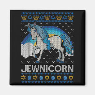 Grappige Joodse Eenhoorn Menorah Lelijke Trui Magneet