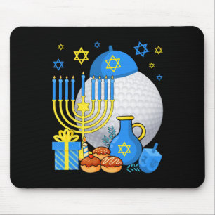 Grappige Joodse Golfbal Menora Gelukkig Hanukka Ch Muismat