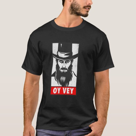 Grappige joodse Humor Oy Vey T-shirt (Voorkant)