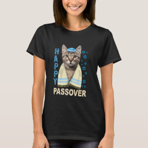 Grappige joodse Schattigee kat met Kippah Matzah H T-shirt