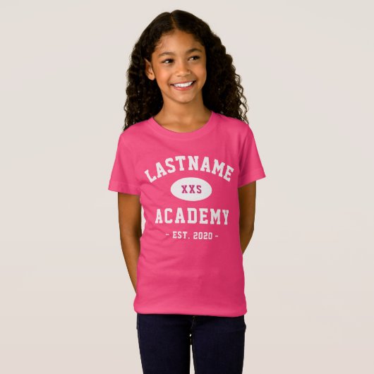 Grappige Jouw naam Academie Gepersonaliseerde Home T-shirt (Voorkant volledig)