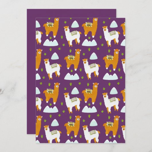 Grappige Joy Berg Winter Vakantie Alpaca Llama's Feestdagenkaart (Voorkant / Achterkant)