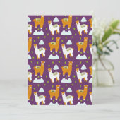 Grappige Joy Berg Winter Vakantie Alpaca Llama's Feestdagenkaart (Staand voorkant)