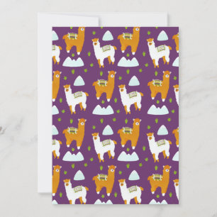 Grappige Joy Berg Winter Vakantie Alpaca Llama's Feestdagenkaart