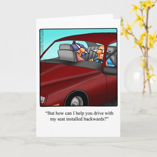 Grappige jubileumhumorkaart voor hem kaart (Gele Bloem)