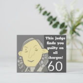 Grappige Judge doodle 60 is een oude verjaardagska Briefkaart (Staand voorkant)