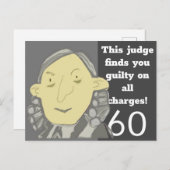 Grappige Judge doodle 60 is een oude verjaardagska Briefkaart (Voorkant / Achterkant)