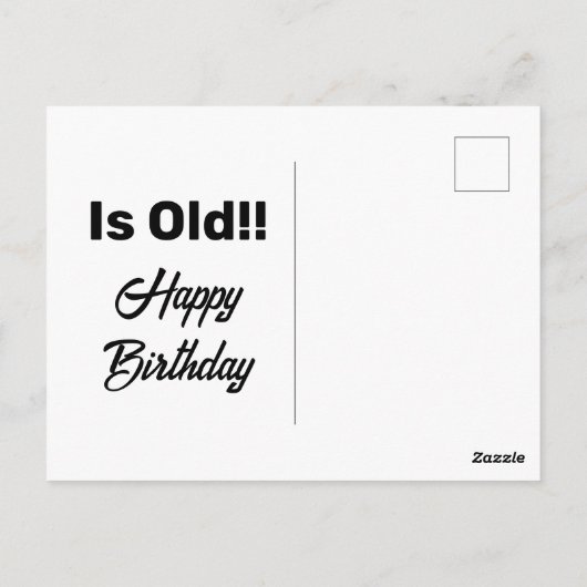 Grappige Judge doodle 60 is een oude verjaardagska Briefkaart (Achterkant)