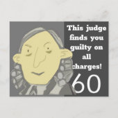 Grappige Judge doodle 60 is een oude verjaardagska Briefkaart (Voorkant)