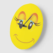 grappige jukmooie dame emoji klok (Hoek)