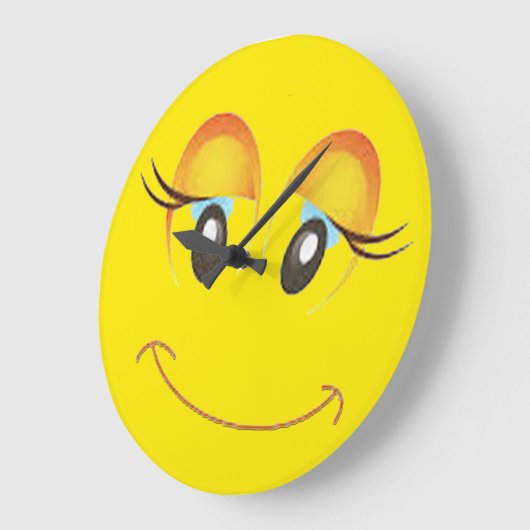 grappige jukmooie dame emoji klok (Hoek)