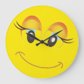 grappige jukmooie dame emoji klok (Voorkant)