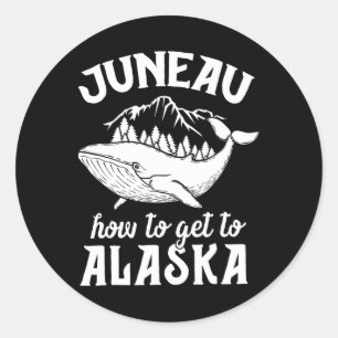 Grappige Juneau Alaska Joke Pun Cruise Familie Vak Ronde Sticker