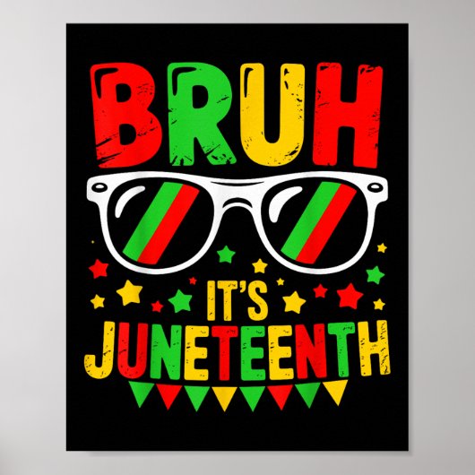Grappige Juneteenth Boys Tiener Kinder Bruh zijn J Poster (Voorkant)