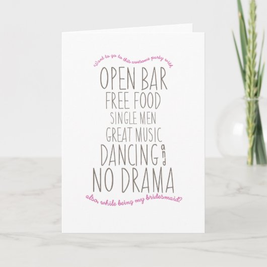 Grappige Kaart: Ben Mijn Bruidsmeisje (Voorkant)