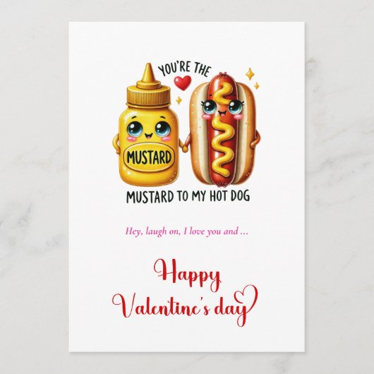 Grappige kaart Jij bent de mosterd voor mijn hotdo (Voorkant)