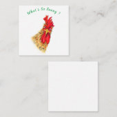 Grappige Kaart met Verraste Haan - Aangepaste Teks Notitiekaartje (Voorkant / Achterkant)