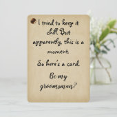 Grappige kaart om bruidsjonker te vragen (Staand voorkant)