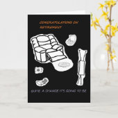 Grappige kaart op pensionering en overtolligheid (Gele Bloem)