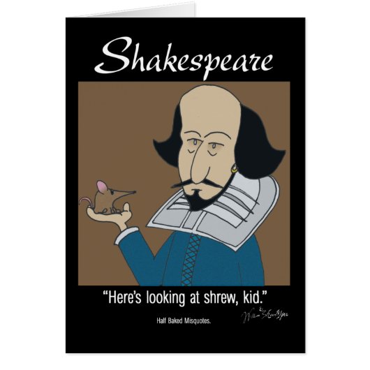 Grappige kaart - Shakespeare en de feeks (Voorkant)