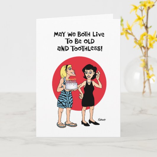 Grappige Kaart voor een lange levensduur (Gele Bloem)